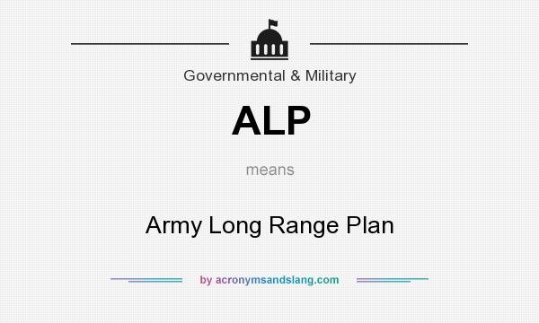 What does ALP mean? It stands for Army Long Range Plan