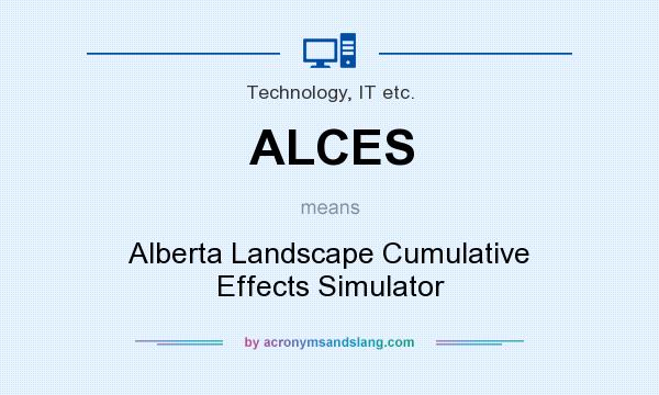 What does ALCES mean? It stands for Alberta Landscape Cumulative Effects Simulator