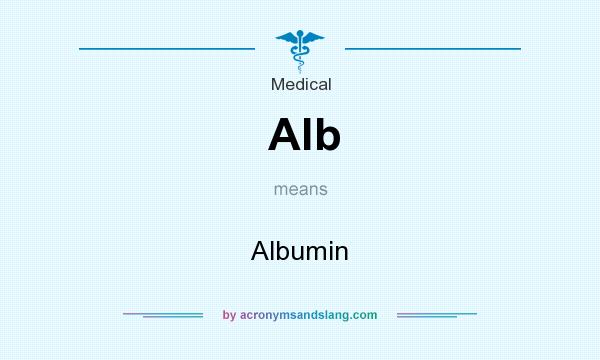 What does Alb mean? It stands for Albumin