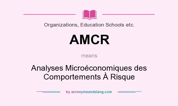 What does AMCR mean? It stands for Analyses Microéconomiques des Comportements À Risque