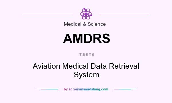 What does AMDRS mean? It stands for Aviation Medical Data Retrieval System