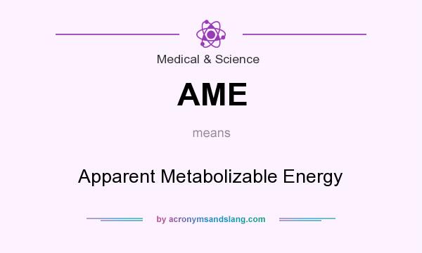 What does AME mean? It stands for Apparent Metabolizable Energy