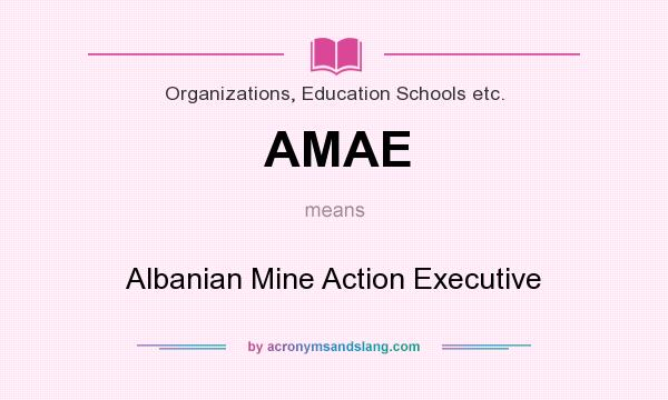 What does AMAE mean? It stands for Albanian Mine Action Executive