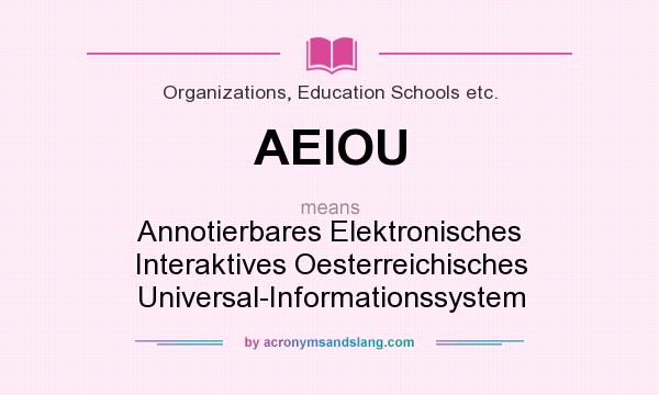 What does AEIOU mean? It stands for Annotierbares Elektronisches Interaktives Oesterreichisches Universal-Informationssystem
