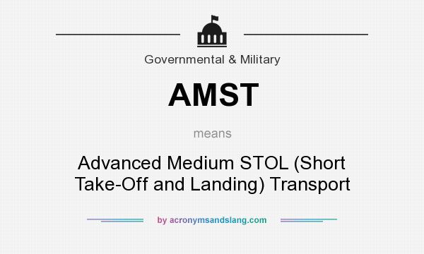 What does AMST mean? It stands for Advanced Medium STOL (Short Take-Off and Landing) Transport