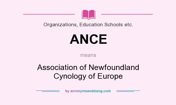 What does ANCE mean? It stands for Association of Newfoundland Cynology of Europe