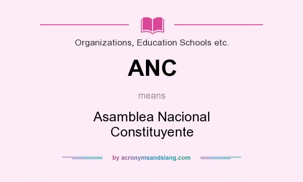 What does ANC mean? It stands for Asamblea Nacional Constituyente