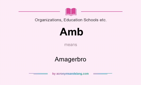 What does Amb mean? It stands for Amagerbro
