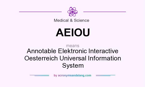What does AEIOU mean? It stands for Annotable Elektronic Interactive Oesterreich Universal Information System
