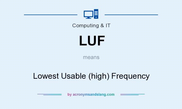 What does LUF mean? It stands for Lowest Usable (high) Frequency