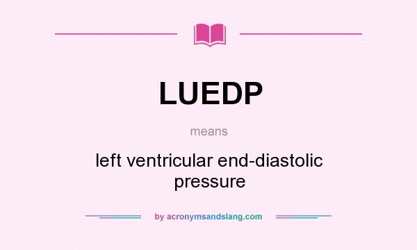 What does LUEDP mean? It stands for left ventricular end-diastolic pressure