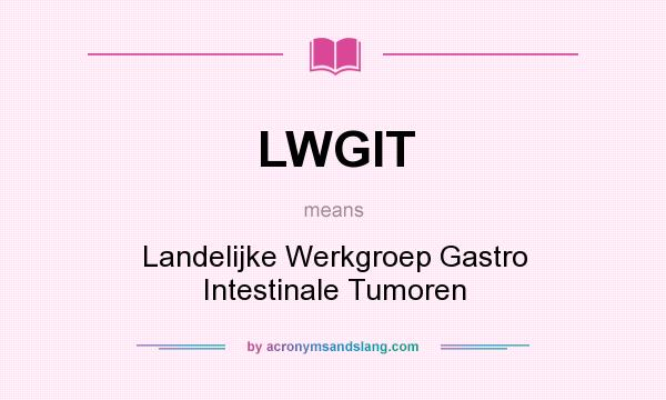 What does LWGIT mean? It stands for Landelijke Werkgroep Gastro Intestinale Tumoren