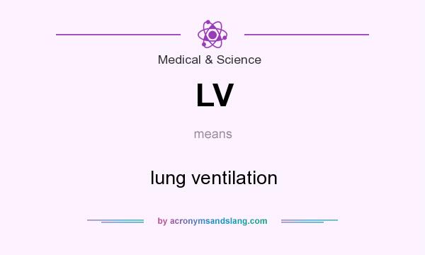 What does LV mean? It stands for lung ventilation