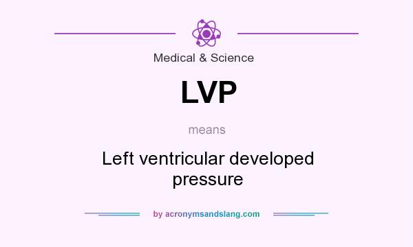 What does LVP mean? It stands for Left ventricular developed pressure