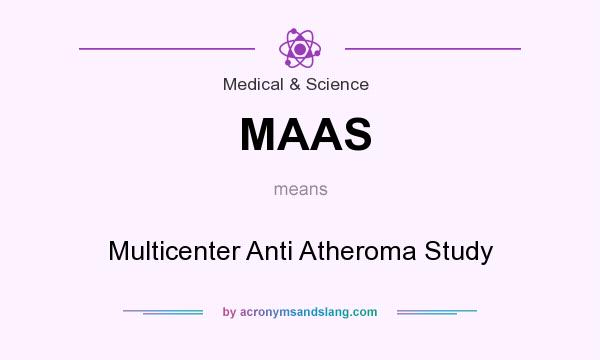 What does MAAS mean? It stands for Multicenter Anti Atheroma Study