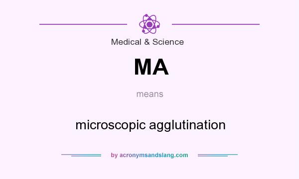 What does MA mean? It stands for microscopic agglutination