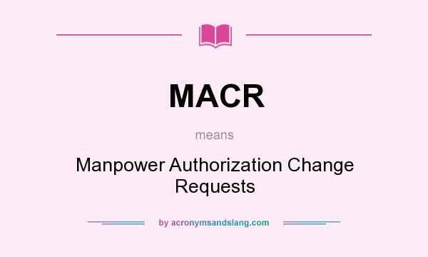 What does MACR mean? It stands for Manpower Authorization Change Requests
