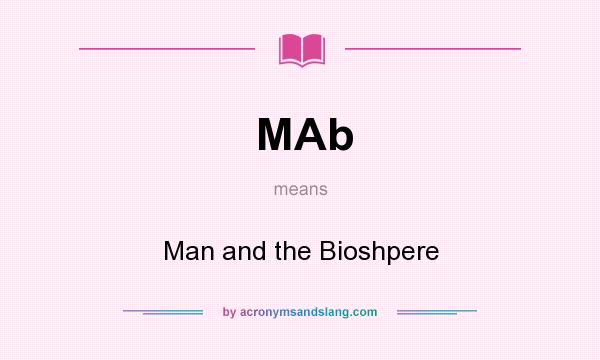 What does MAb mean? It stands for Man and the Bioshpere