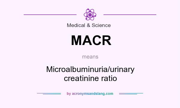 What does MACR mean? It stands for Microalbuminuria/urinary creatinine ratio