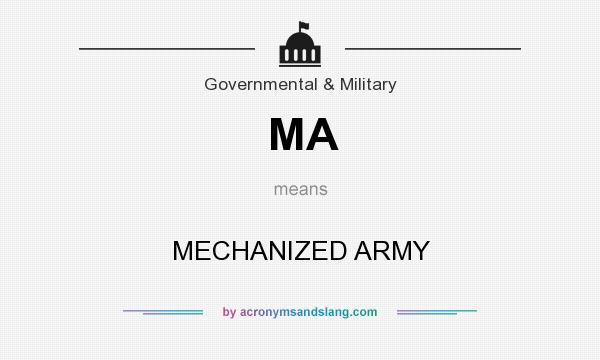 What does MA mean? It stands for MECHANIZED ARMY