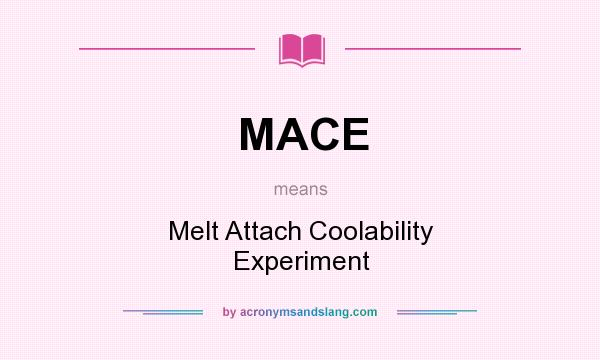 What does MACE mean? It stands for Melt Attach Coolability Experiment