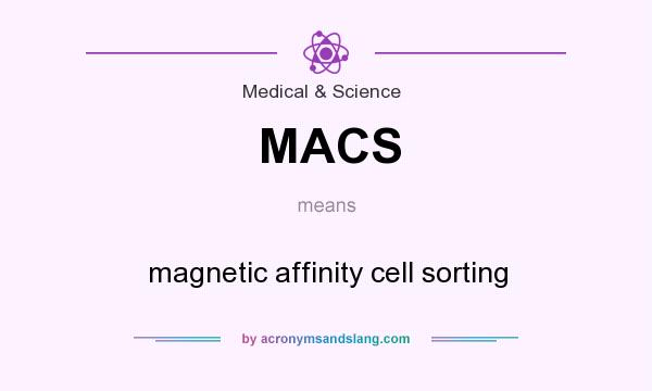 What does MACS mean? It stands for magnetic affinity cell sorting