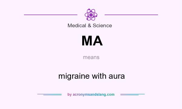 What does MA mean? It stands for migraine with aura