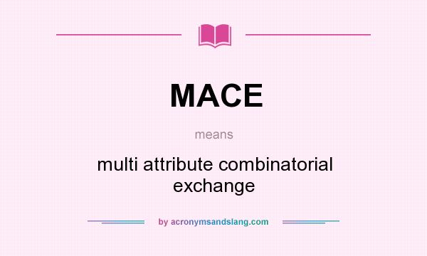 What does MACE mean? It stands for multi attribute combinatorial exchange