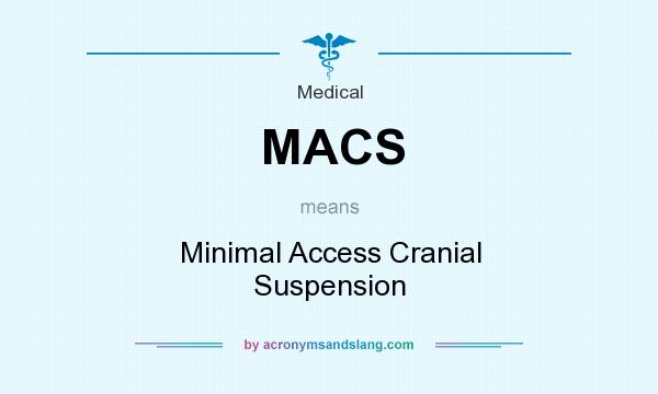 What does MACS mean? It stands for Minimal Access Cranial Suspension