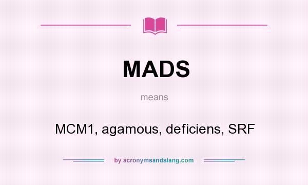 What does MADS mean? It stands for MCM1, agamous, deficiens, SRF