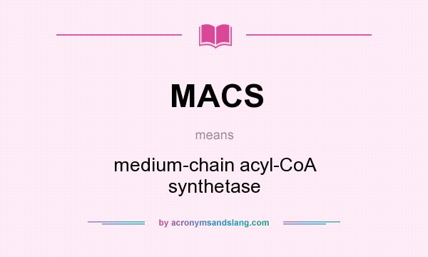 What does MACS mean? It stands for medium-chain acyl-CoA synthetase