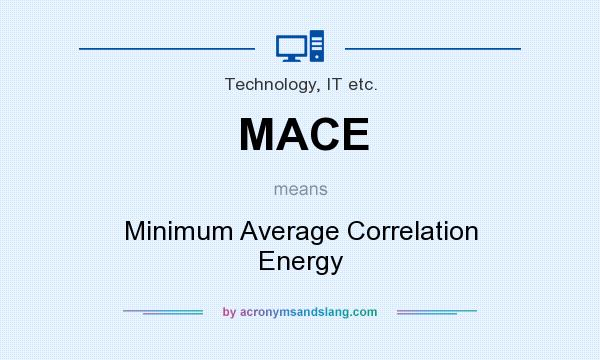What does MACE mean? It stands for Minimum Average Correlation Energy