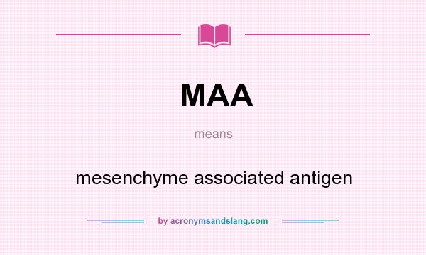 What does MAA mean? It stands for mesenchyme associated antigen