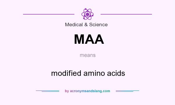 What does MAA mean? It stands for modified amino acids