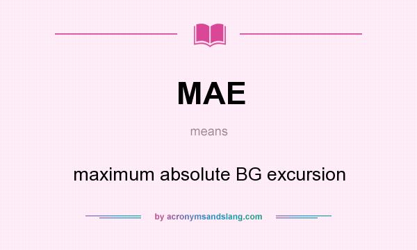 What does MAE mean? It stands for maximum absolute BG excursion