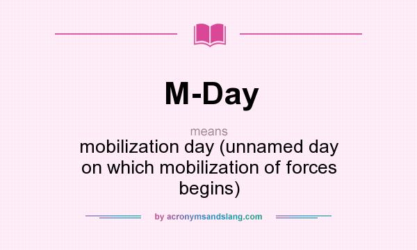 What does M-Day mean? It stands for mobilization day (unnamed day on which mobilization of forces begins)