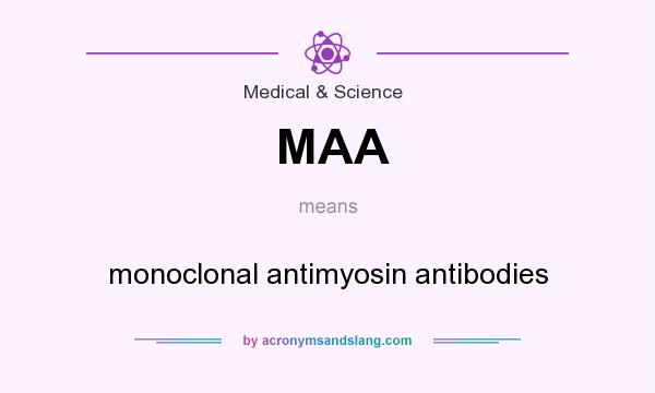 What does MAA mean? It stands for monoclonal antimyosin antibodies