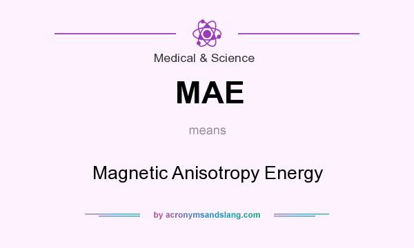 What does MAE mean? It stands for Magnetic Anisotropy Energy