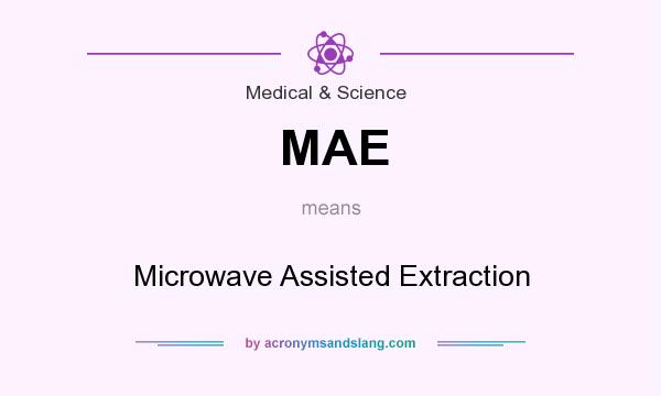 What does MAE mean? It stands for Microwave Assisted Extraction