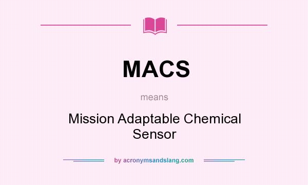 What does MACS mean? It stands for Mission Adaptable Chemical Sensor