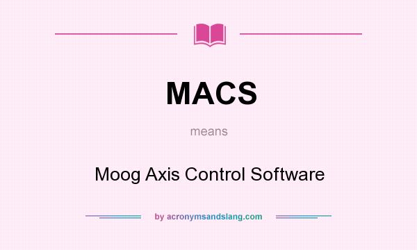 What does MACS mean? It stands for Moog Axis Control Software