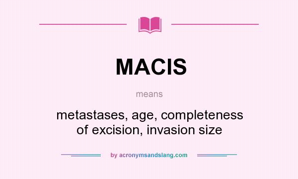 What does MACIS mean? It stands for metastases, age, completeness of excision, invasion size
