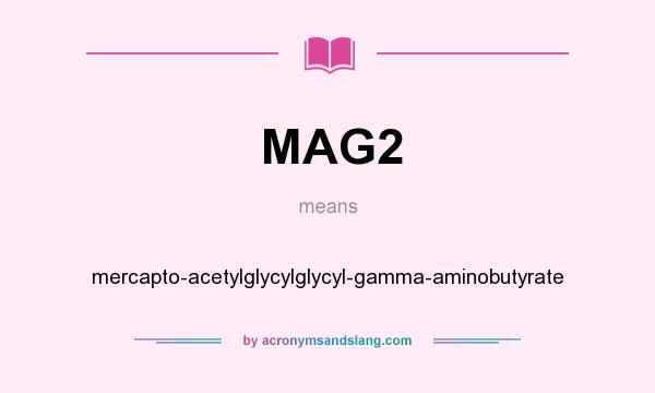 What does MAG2 mean? It stands for mercapto-acetylglycylglycyl-gamma-aminobutyrate