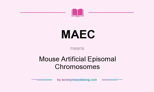 What does MAEC mean? It stands for Mouse Artificial Episomal Chromosomes