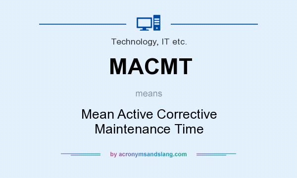 What does MACMT mean? It stands for Mean Active Corrective Maintenance Time