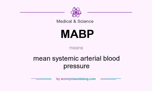 What does MABP mean? It stands for mean systemic arterial blood pressure