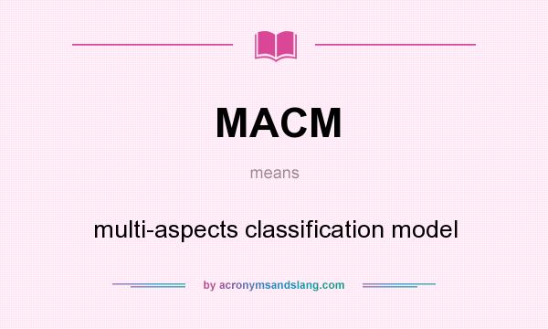 What does MACM mean? It stands for multi-aspects classification model