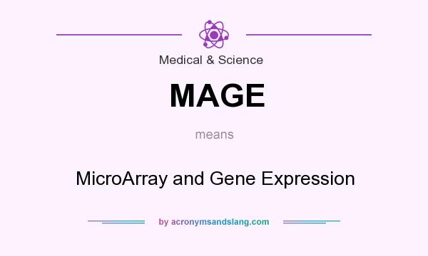 What does MAGE mean? It stands for MicroArray and Gene Expression