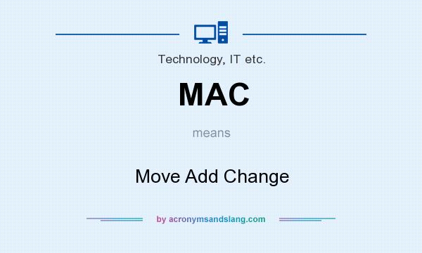 What does MAC mean? It stands for Move Add Change