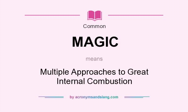 What does MAGIC mean? It stands for Multiple Approaches to Great Internal Combustion